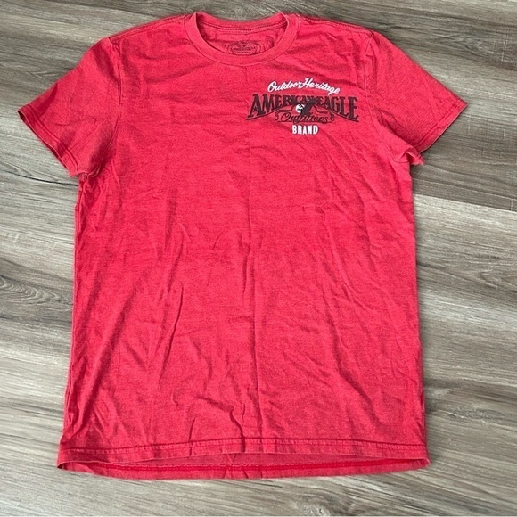 American Eagle Heather Red Graphic T-shirt Men Size Large - Picture 2 of 7